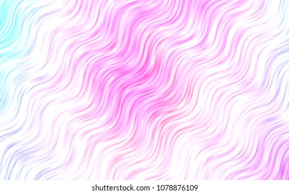 Light Pink, Blue vector background with bent ribbons. Creative illustration in halftone marble style with gradient. A completely new template for your business design.