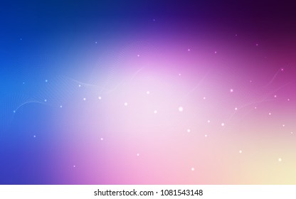 Light Pink, Blue vector background with dots. Glitter abstract illustration with blurred drops of rain. New design for ad, poster, banner of your website.