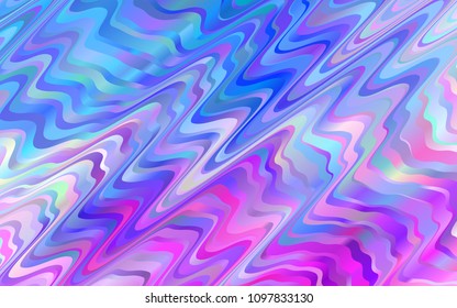 Light Pink, Blue vector background with bent ribbons. Geometric illustration in marble style with gradient.  Brand-new design for your ads, poster, banner.