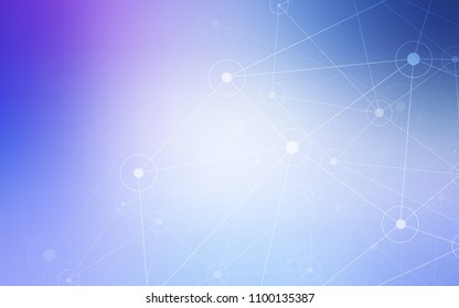 Light Pink, Blue vector background with dots and lines. Design with connection of dots and lines on colorful background. Pattern can be used for futuristic ad, booklets.