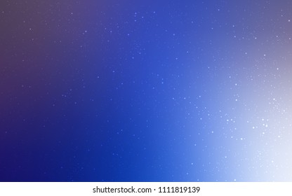 Light Pink, Blue vector background with galaxy stars. Blurred decorative design in simple style with galaxy stars. Template for cosmic backgrounds.