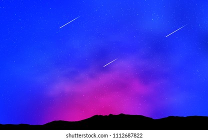 Light Pink, Blue vector background with galaxy stars. Modern abstract illustration with Big Dipper stars. Smart design for your business advert.