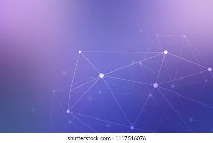 Light Pink, Blue vector background with dots and lines. Illustration with set of colorful abstract circles and lines. Pattern can be used for futuristic ad, booklets.