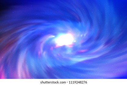 Light Pink, Blue vector background with galaxy stars. Glitter abstract illustration with colorful cosmic stars. Best design for your ad, poster, banner.