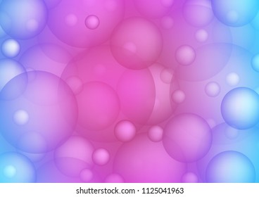 Light Pink, Blue vector background with bubbles. Modern abstract illustration with colorful water drops. Completely new template for your brand book.
