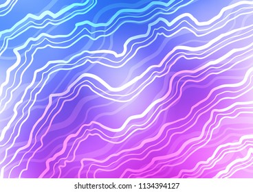 Light Pink, Blue vector background with abstract lines. Blurred geometric sample with gradient bubbles.  The best blurred design for your business.