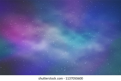 Light Pink, Blue vector background with galaxy stars. Shining illustration with sky stars on abstract template. Pattern for astronomy websites.