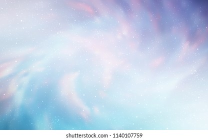 Light Pink, Blue vector background with galaxy stars. Space stars on blurred abstract background with gradient. Smart design for your business advert.