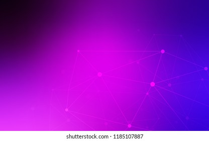 Light Pink, Blue vector background with bubbles, lines. Design with connection of dots and lines on colorful background. Pattern can be used for futuristic ad, booklets.