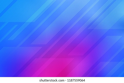 Light Pink, Blue vector background with straight lines. Decorative shining illustration with lines on abstract template. The pattern for ad, booklets, leaflets.