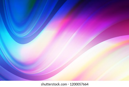 Light Pink, Blue vector background with bent lines. A sample with blurred bubble shapes. A completely new template for your business design.