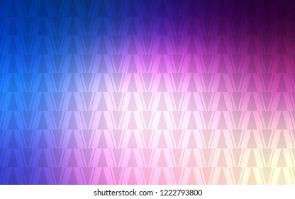 Light Pink, Blue vector background with triangles, lines. Modern abstract illustration with colorful triangles. Modern template for landing page.