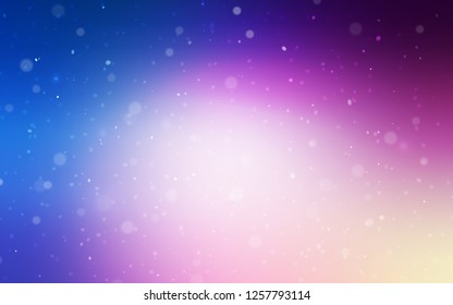 Light Pink, Blue vector background with xmas snowflakes. Modern geometrical abstract illustration with crystals of ice. The pattern can be used for new year leaflets.