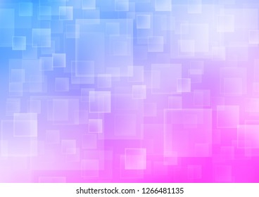 Light Pink, Blue vector background with rectangles. Rectangles on abstract background with colorful gradient. Smart design for your business advert.