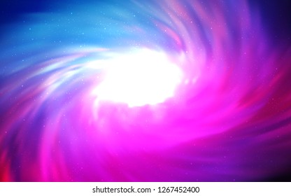 Light Pink, Blue vector background with galaxy stars. Shining illustration with sky stars on abstract template. Template for cosmic backgrounds.
