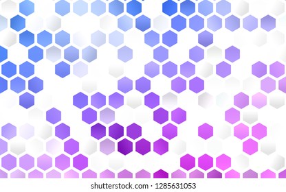 Light Pink, Blue vector background with hexagons. Abstract illustration with colorful hexagons. New design for website's poster, banner.