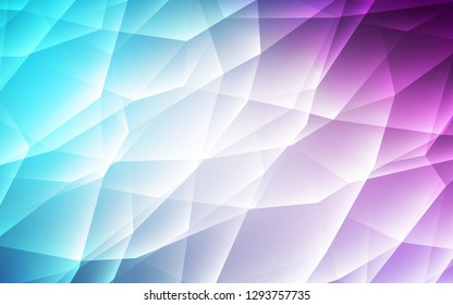 Light Pink, Blue vector background with triangles. Triangles on abstract background with colorful gradient. Best design for poster, banner.