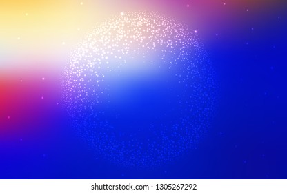 Light Pink, Blue vector background with astronomical stars. Shining colored illustration with bright astronomical stars. Pattern for astrology websites.