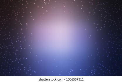 Light Pink, Blue vector background with galaxy stars. Shining colored illustration with bright astronomical stars. Pattern for futuristic ad, booklets.