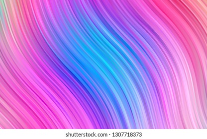 Light Pink, Blue vector background with bent lines. Colorful abstract illustration with gradient lines. The template for cell phone backgrounds.