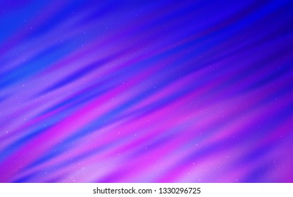 Light Pink, Blue vector background with galaxy stars. Space stars on blurred abstract background with gradient. Smart design for your business advert.