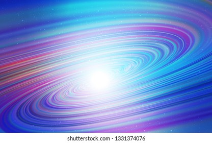 Light Pink, Blue vector background with galaxy stars. Glitter abstract illustration with colorful cosmic stars. Smart design for your business advert.