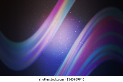 Light Pink, Blue vector background with galaxy stars. Shining illustration with sky stars on abstract template. Template for cosmic backgrounds.