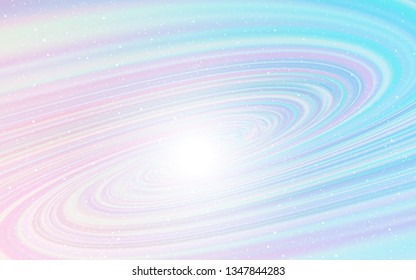 Light Pink, Blue vector background with astronomical stars. Glitter abstract illustration with colorful cosmic stars. Pattern for astronomy websites.