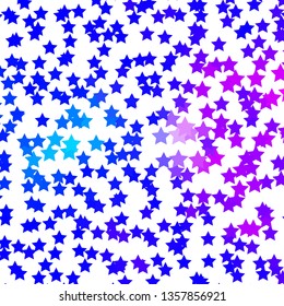 Light Pink, Blue vector background with small and big stars. Modern geometric abstract illustration with stars. Pattern for new year ad, booklets.