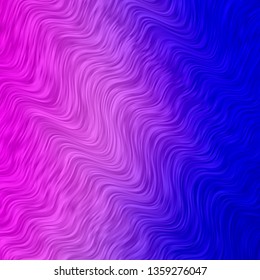 Light Pink, Blue vector background with curved lines. Colorful illustration with curved lines. Smart design for your promotions.