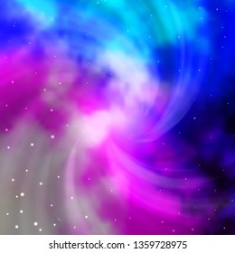Light Pink, Blue vector background with small and big stars. Shining colorful illustration with small and big stars. Design for your business promotion.
