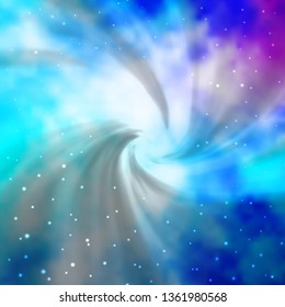 Light Pink, Blue vector background with small and big stars. Colorful illustration with abstract gradient stars. Theme for cell phones.