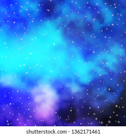 Light Pink, Blue vector background with small and big stars. Decorative illustration with stars on abstract template. Pattern for websites, landing pages.