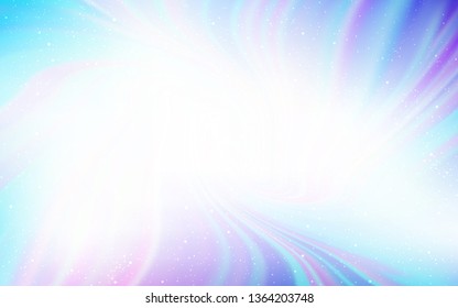 Light Pink, Blue vector background with astronomical stars. Blurred decorative design in simple style with galaxy stars. Pattern for astronomy websites.