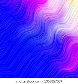 Light Pink, Blue vector background with wry lines. Bright sample with colorful bent lines, shapes. Pattern for booklets, leaflets.