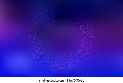 Light Pink, Blue vector background with astronomical stars. Glitter abstract illustration with colorful cosmic stars. Pattern for astrology websites.
