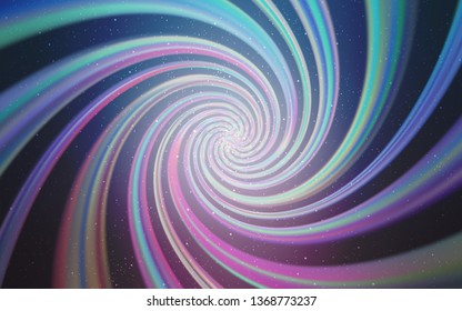 Light Pink, Blue vector background with astronomical stars. Glitter abstract illustration with colorful cosmic stars. Best design for your ad, poster, banner.