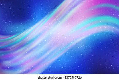 Light Pink, Blue vector background with galaxy stars. Blurred decorative design in simple style with galaxy stars. Pattern for astrology websites.