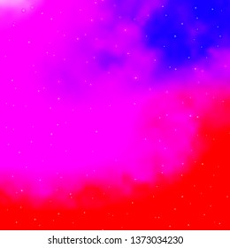 Light Pink, Blue vector background with small and big stars. Modern geometric abstract illustration with stars. Theme for cell phones.