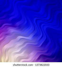 Light Pink, Blue vector background with bent lines. Colorful illustration, which consists of curves. Design for your business promotion.