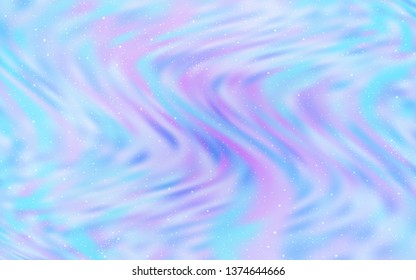 Light Pink, Blue vector background with galaxy stars. Space stars on blurred abstract background with gradient. Pattern for astrology websites.