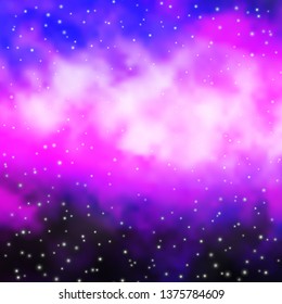 Light Pink, Blue vector background with colorful stars. Shining colorful illustration with small and big stars. Pattern for new year ad, booklets.