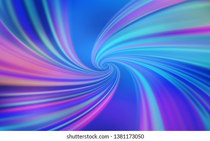 Light Pink, Blue vector background with curved lines. A circumflex abstract illustration with gradient. Brand new design for your ads, poster, banner.