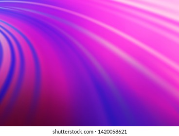 Light Pink, Blue vector background with bent ribbons. Shining illustration, which consist of blurred lines, circles. Brand new design for your ads, poster, banner.