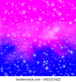 Light Pink, Blue vector background with small and big stars. Decorative illustration with stars on abstract template. Theme for cell phones.