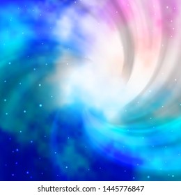 Light Pink, Blue vector background with colorful stars. Blur decorative design in simple style with stars. Design for your business promotion.