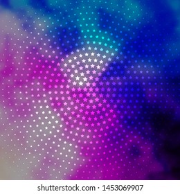 Light Pink, Blue vector background with colorful stars. Modern geometric abstract illustration with stars. Best design for your ad, poster, banner.