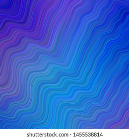 Light Pink, Blue vector background with wry lines. Colorful geometric sample with gradient lines.  A new texture for your  ad, booklets, leaflets.