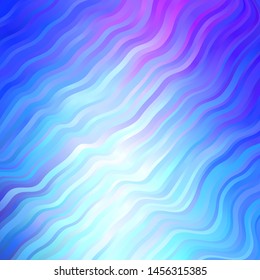 Light Pink, Blue vector background with wry lines. Illustration in halftone style with gradient curves. Best design for your ad, poster, banner.
