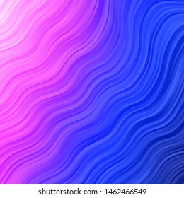 Light Pink, Blue vector background with lines. Abstract illustration with gradient bows. Best design for your ad, poster, banner.